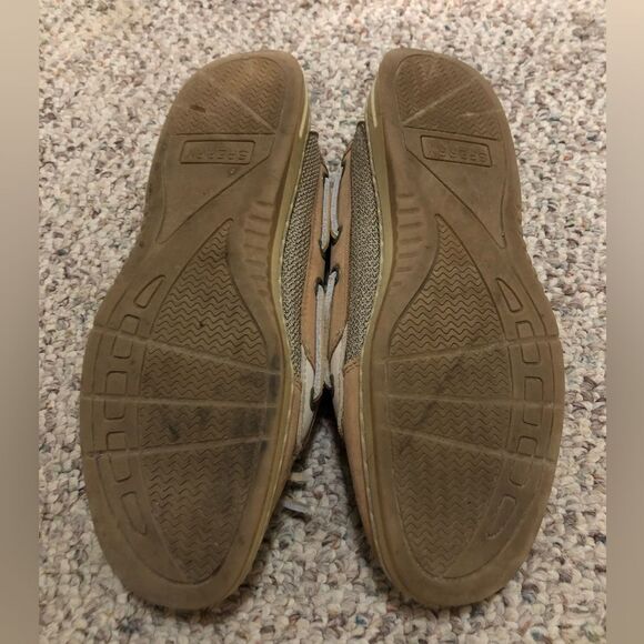 Sperry Sz 7M Women's Angelfish Leather Boat Shoe Linen Oat 9102047 - Picture 7 of 8